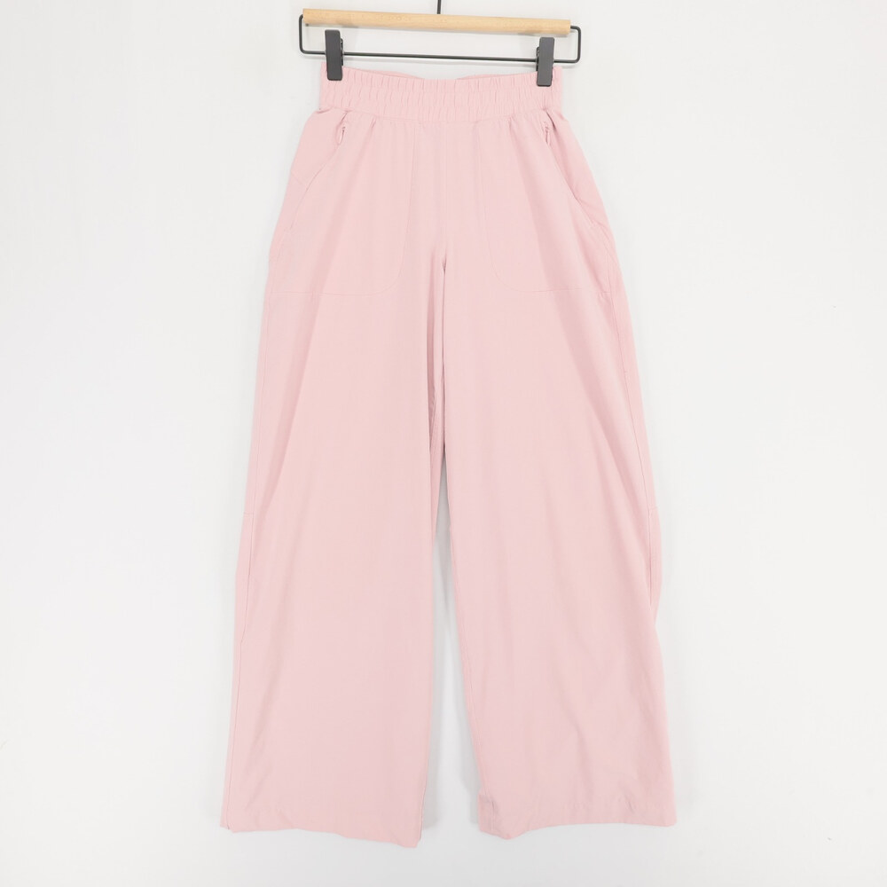 Lululemon Pants Womens 0 Pink Wide Leg High Rise Elastic Waist Pockets